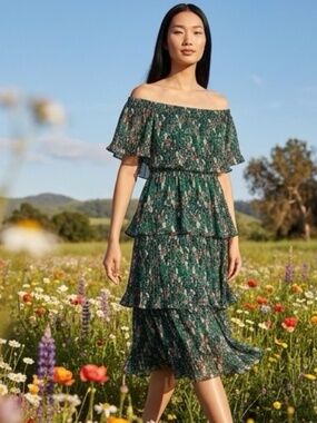 Green Lulu’s Shin Length Maxi Dress